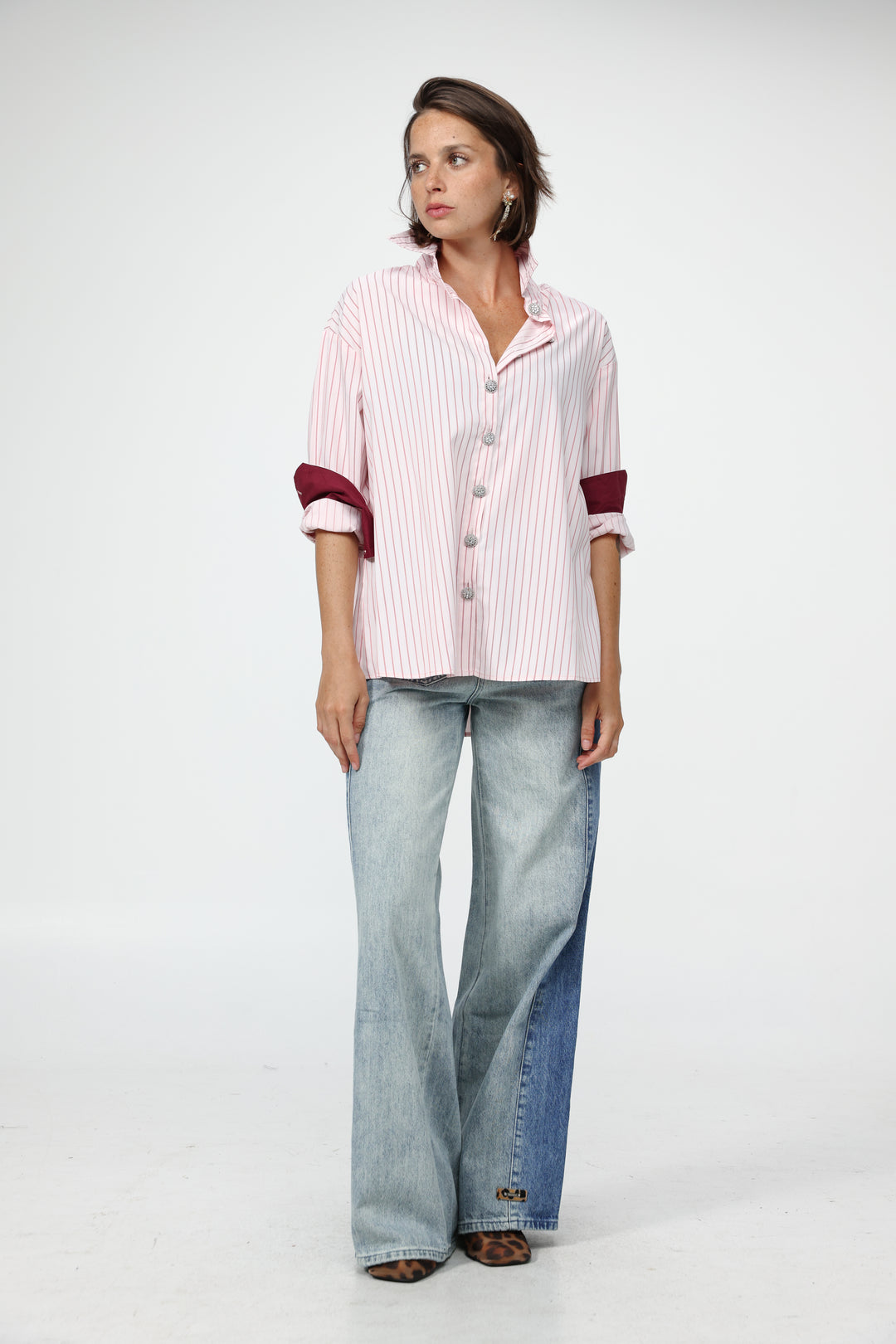 Pink Striped Buttoned Shirt