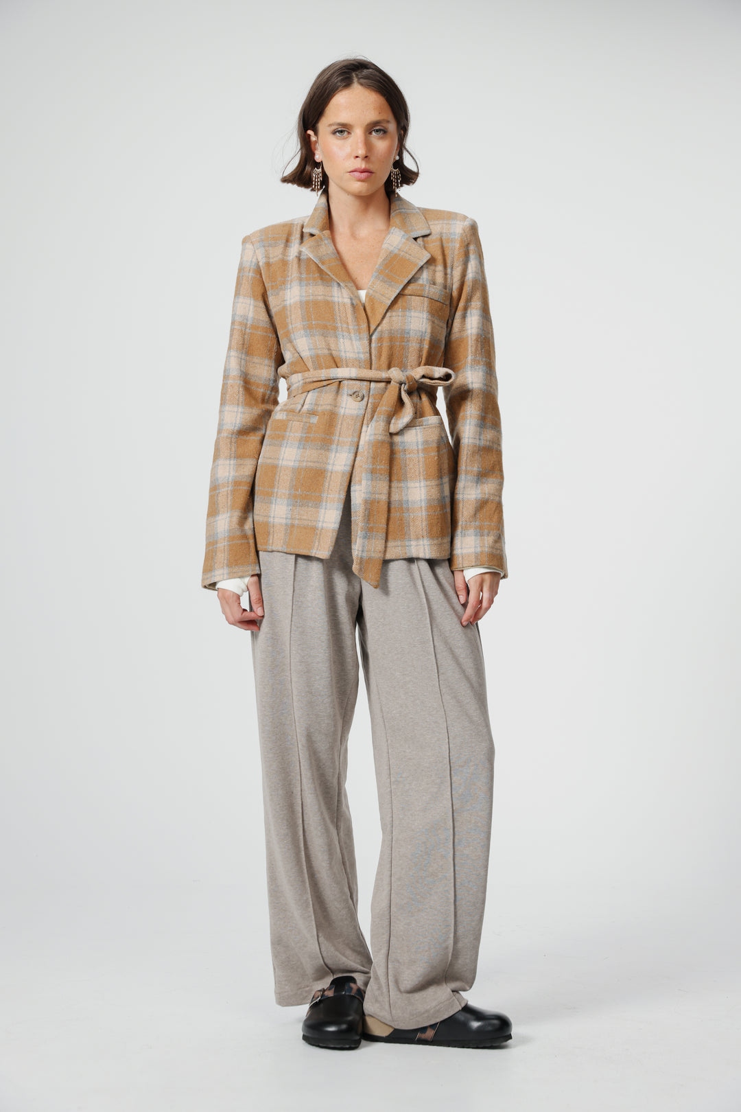 DNA Plaid Camel Blazer