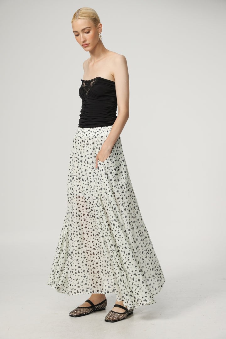 White Dots Maxi Skirt