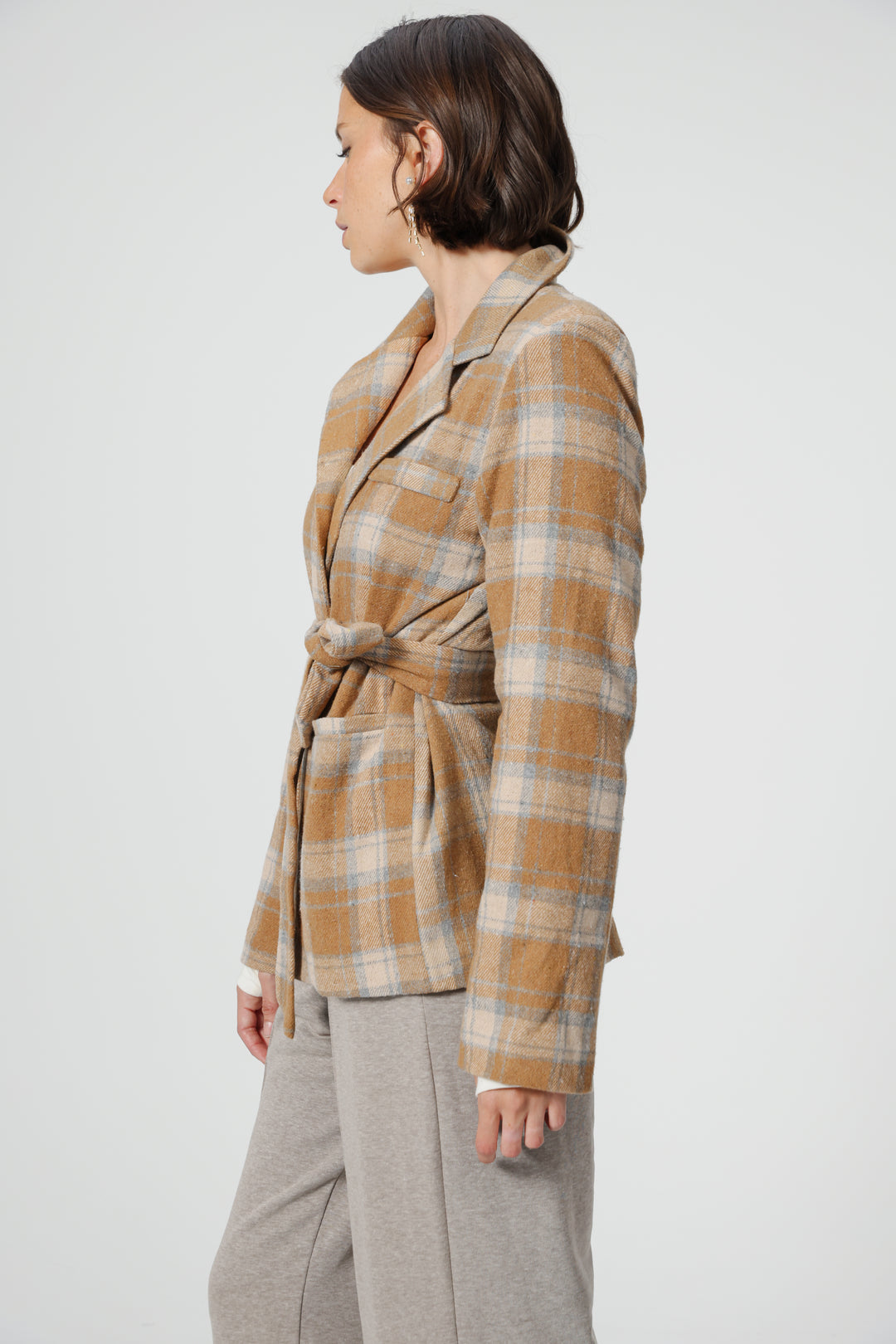 DNA Plaid Camel Blazer