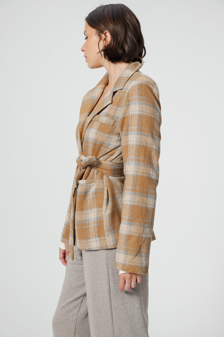 DNA Plaid Camel Blazer