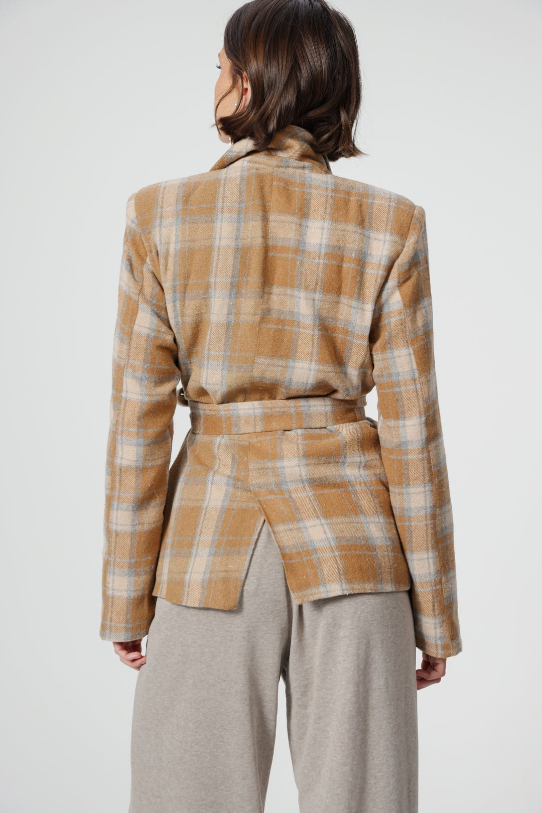 DNA Plaid Camel Blazer
