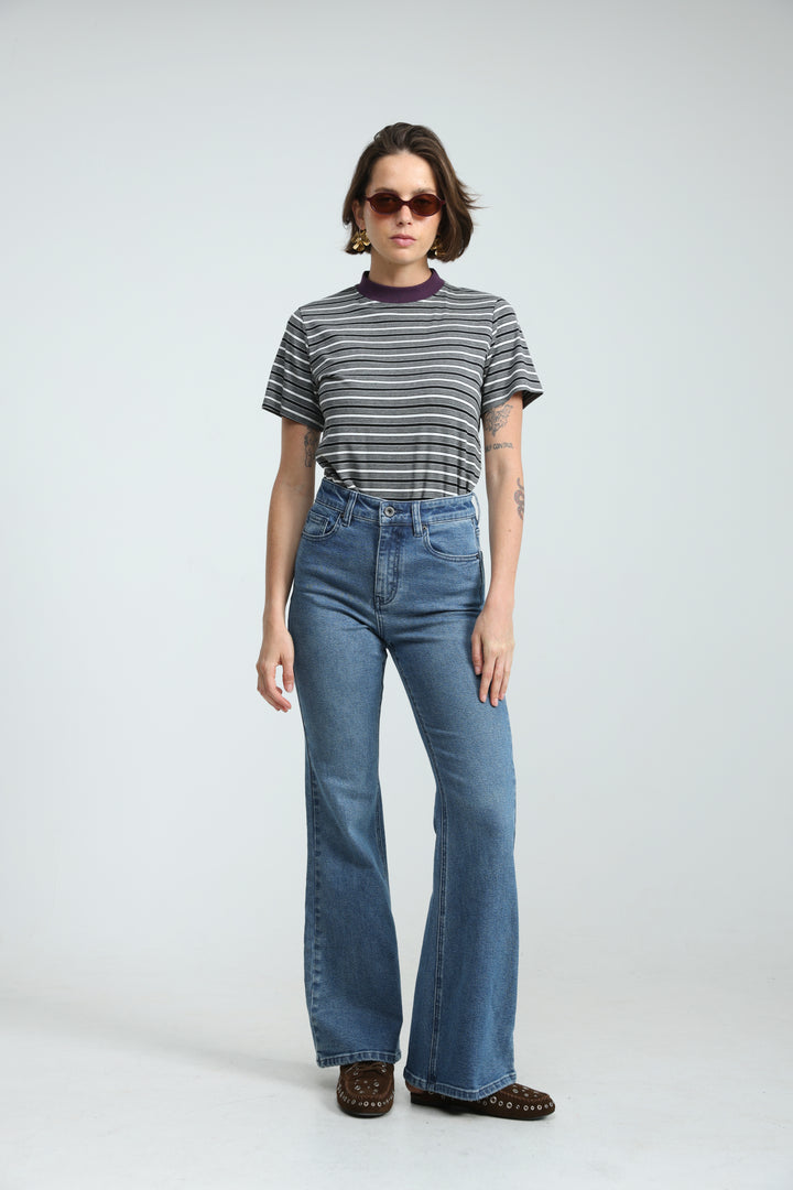 Rebasically Striped Grey T-Shirt