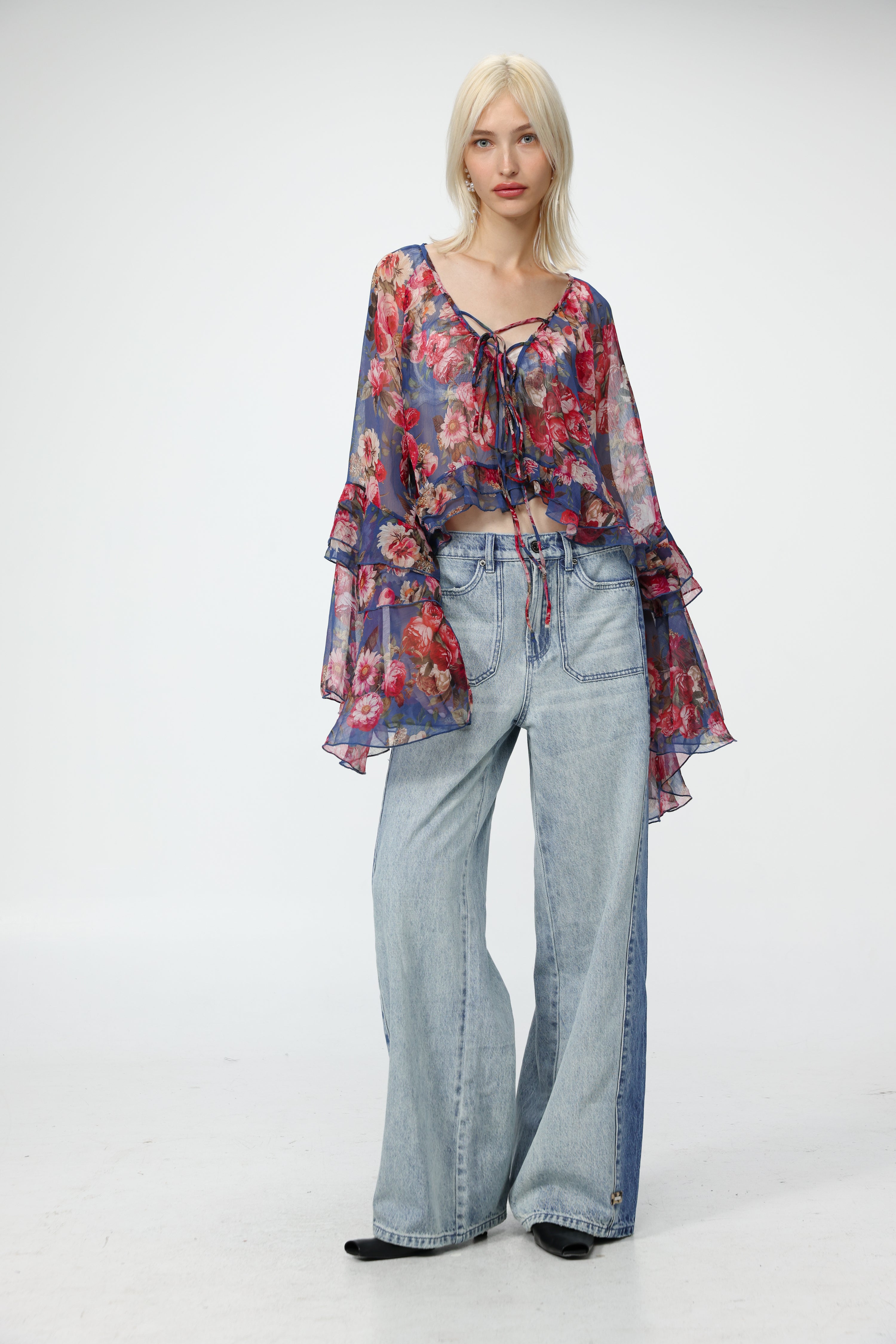 Sheer Floral Boho Blouse – SEESTARZ
