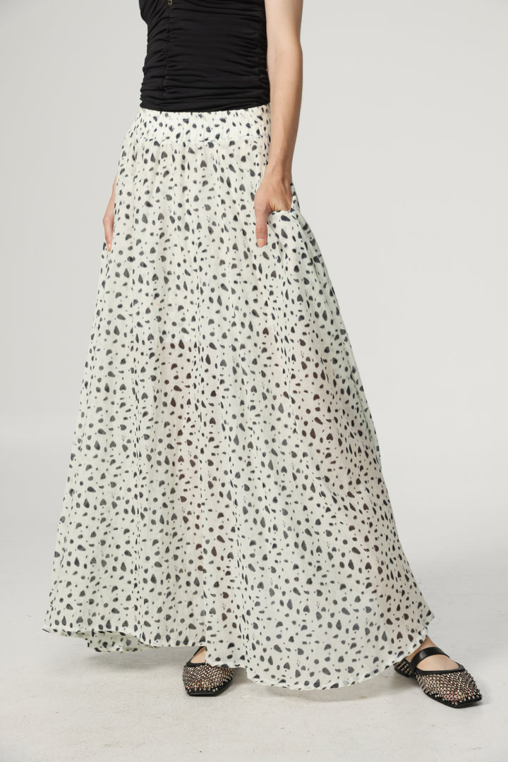 White Dots Maxi Skirt