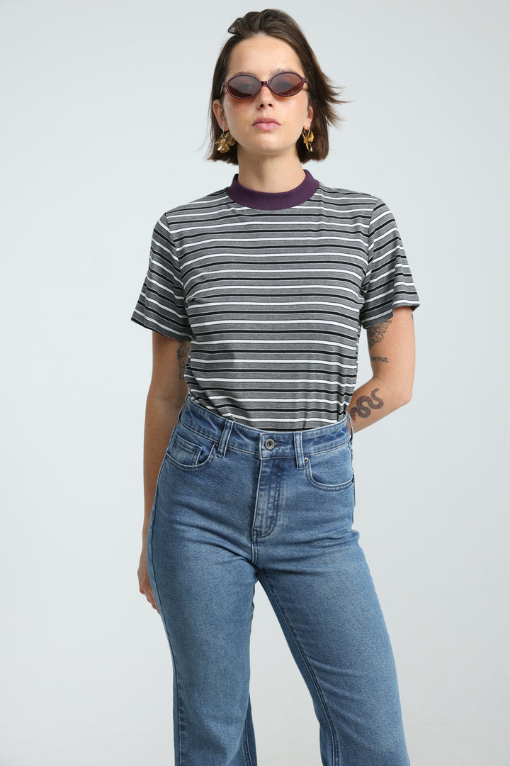 Rebasically Striped Grey T-Shirt