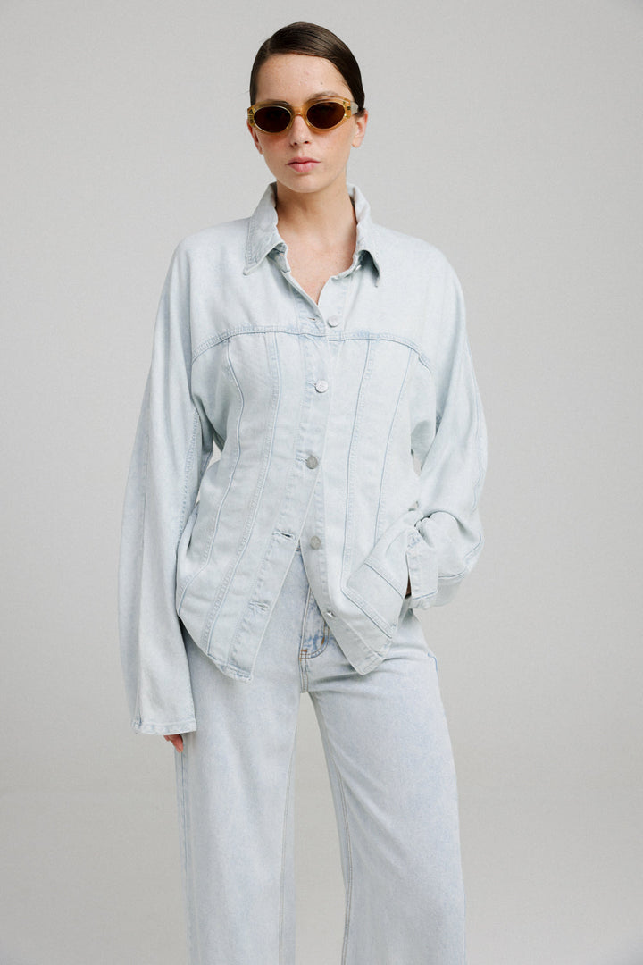 Redesign Snow Blue Soft Denim Shirt