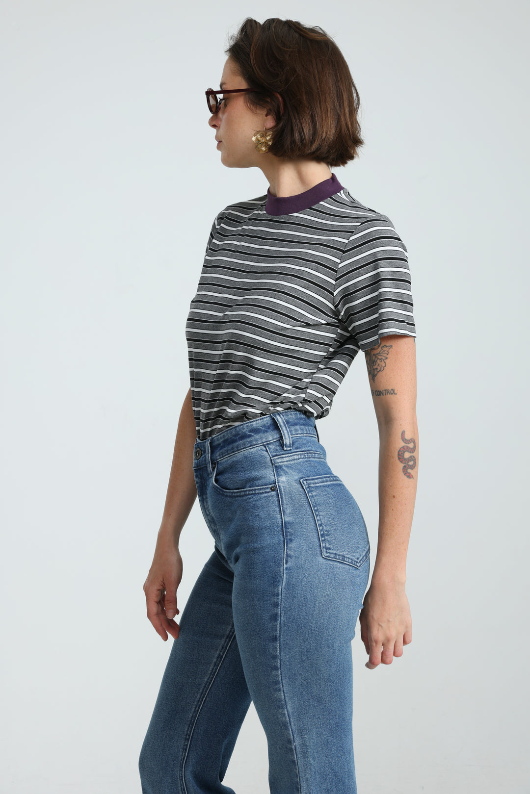 Rebasically Striped Grey T-Shirt