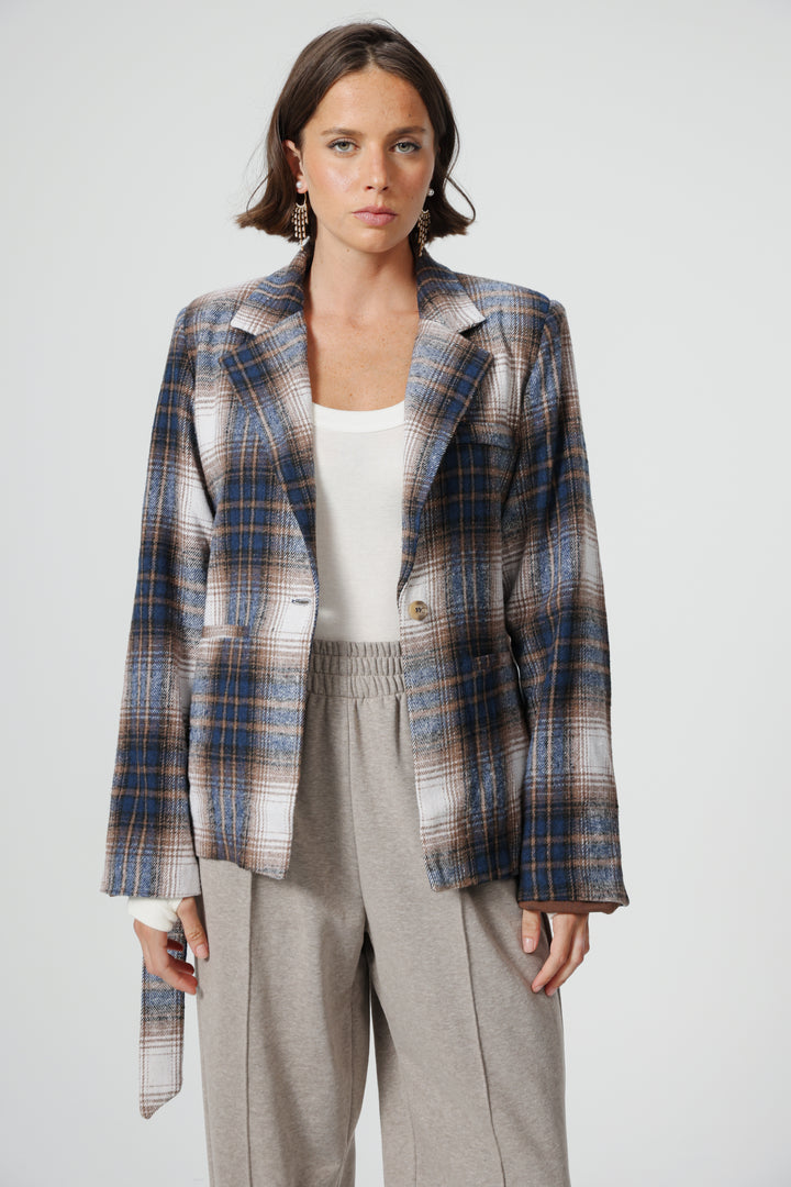 DNA Plaid Navy Blazer