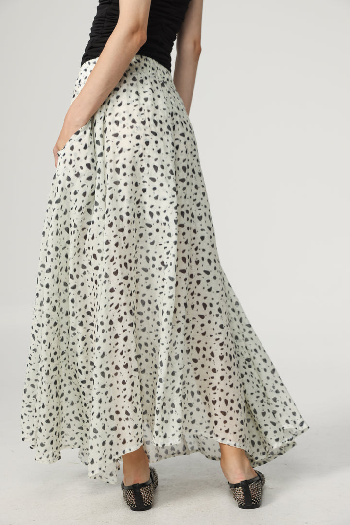 White Dots Maxi Skirt