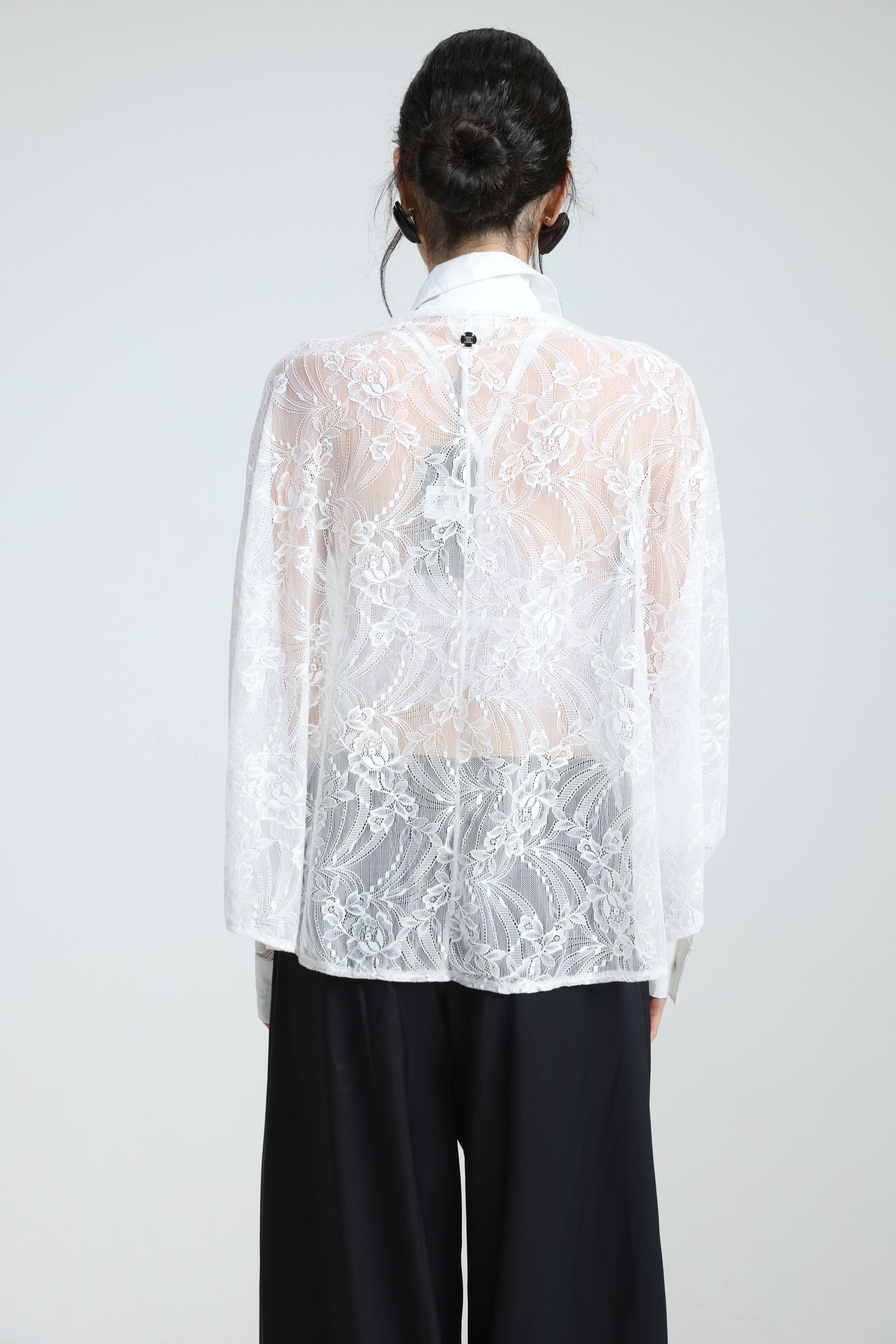 Oversized White Lace Buttoned Shirt – SEESTARZ