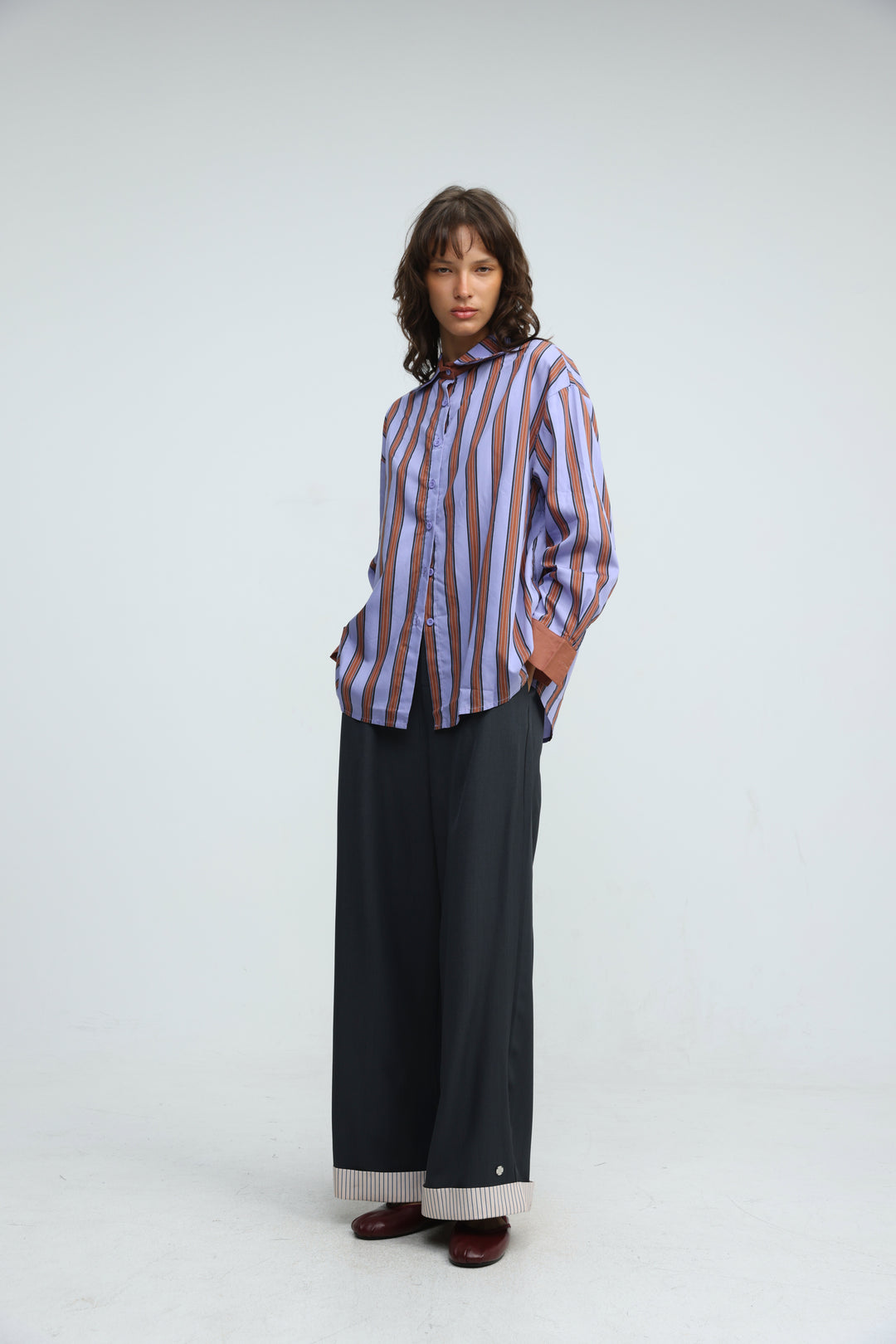 Checklist Purple Striped Buttoned Shirt