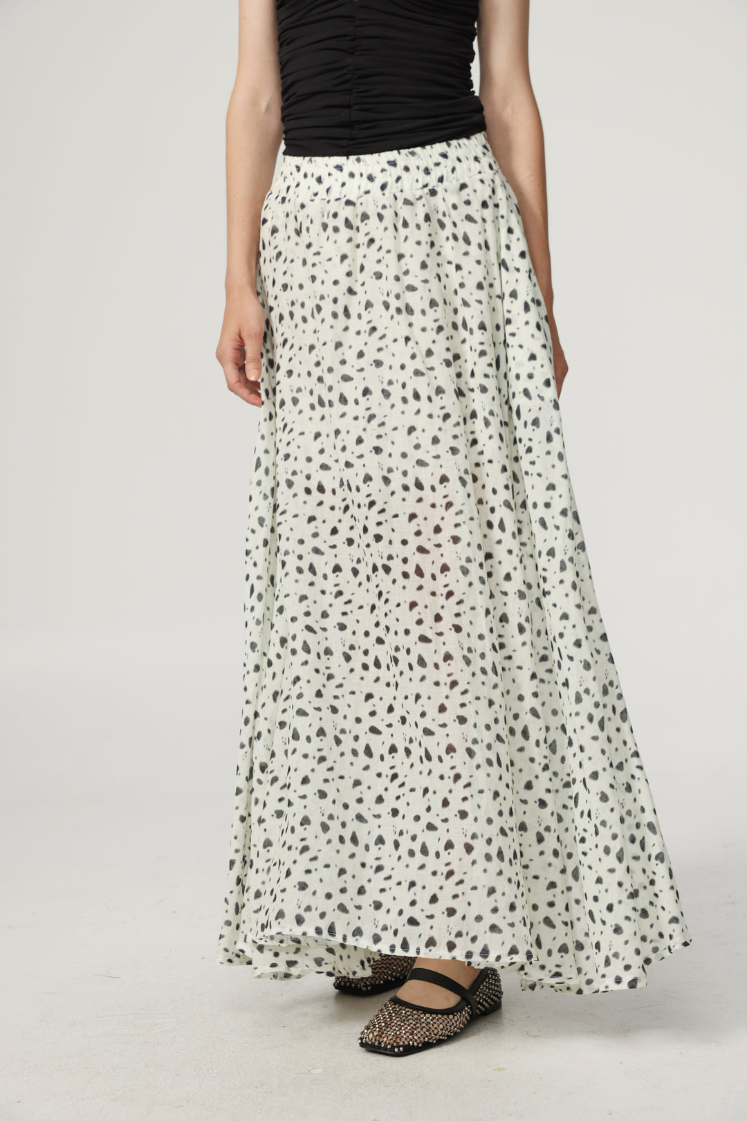 White Dots Maxi Skirt