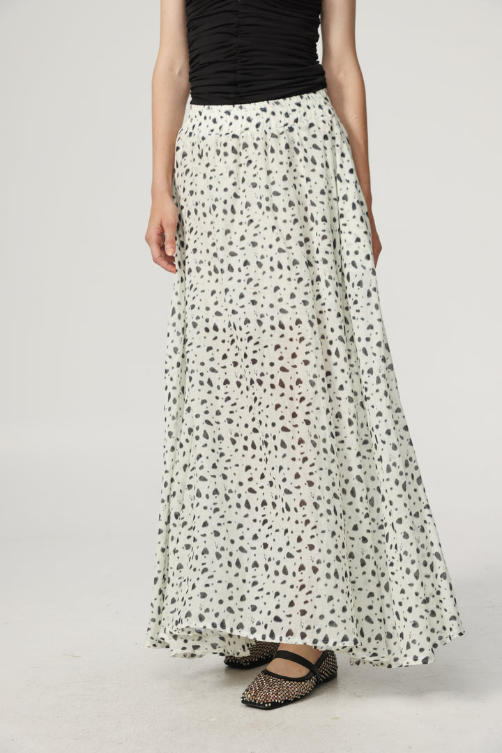 White Dots Maxi Skirt