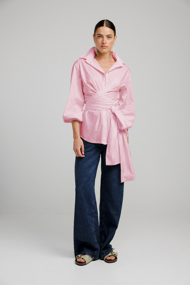 Wrap Pink Buttoned Shirt