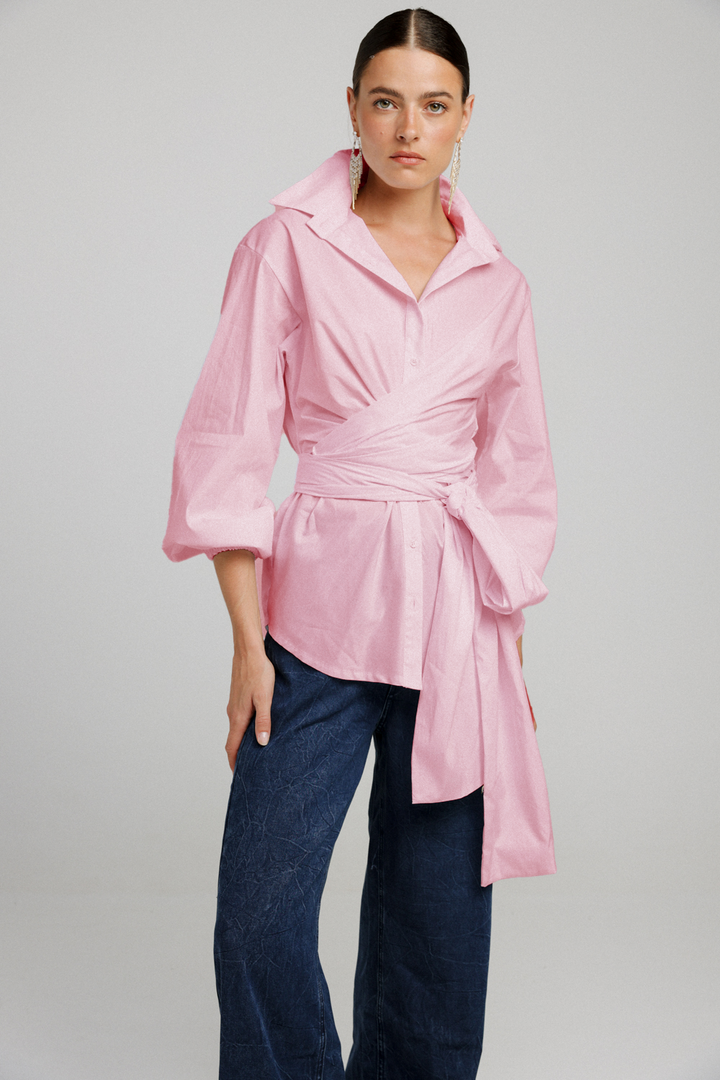 Wrap Pink Buttoned Shirt