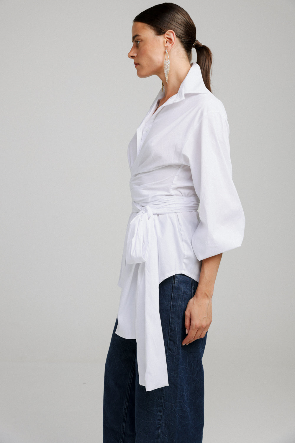 Wrap White Buttoned Shirt