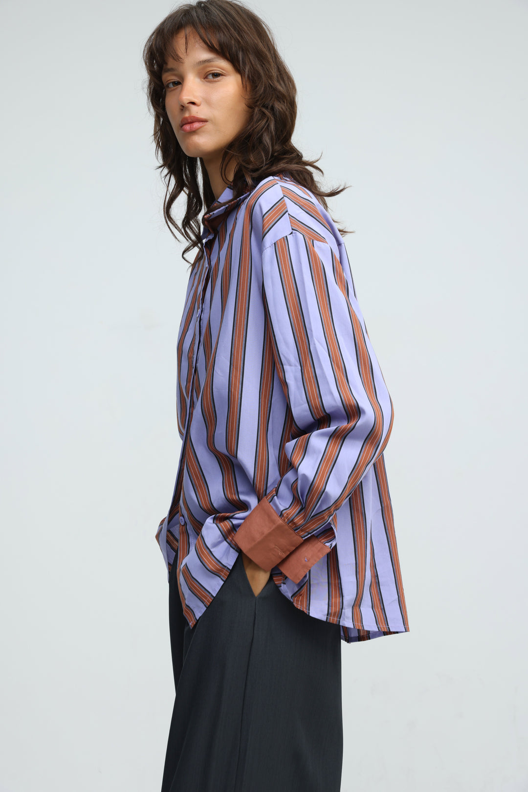 Checklist Purple Striped Buttoned Shirt