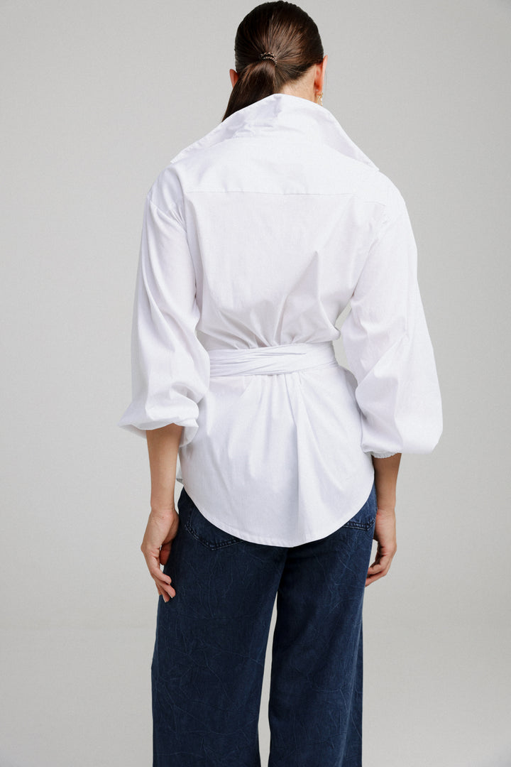 Wrap White Buttoned Shirt