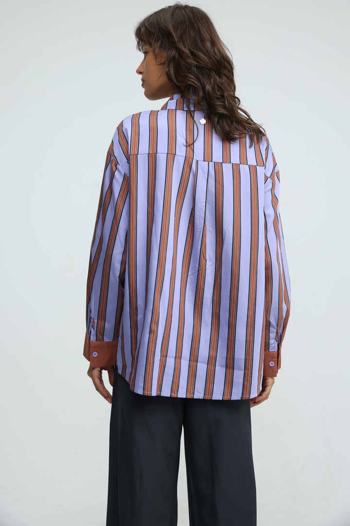 Checklist Purple Striped Buttoned Shirt
