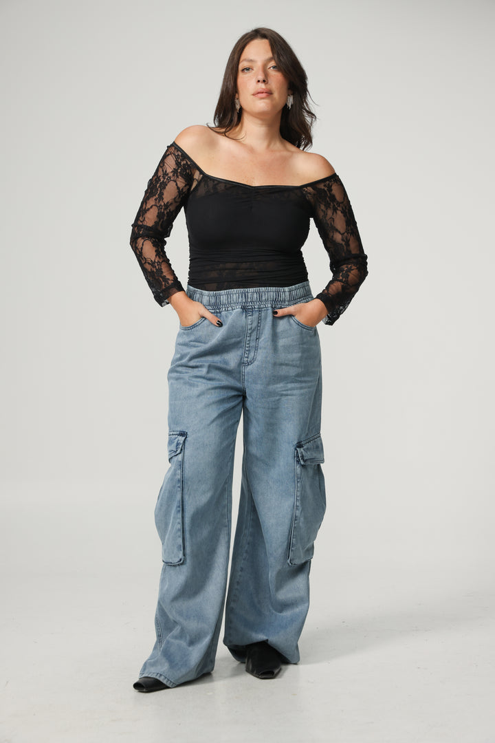 ID Black Off Shoulder Top