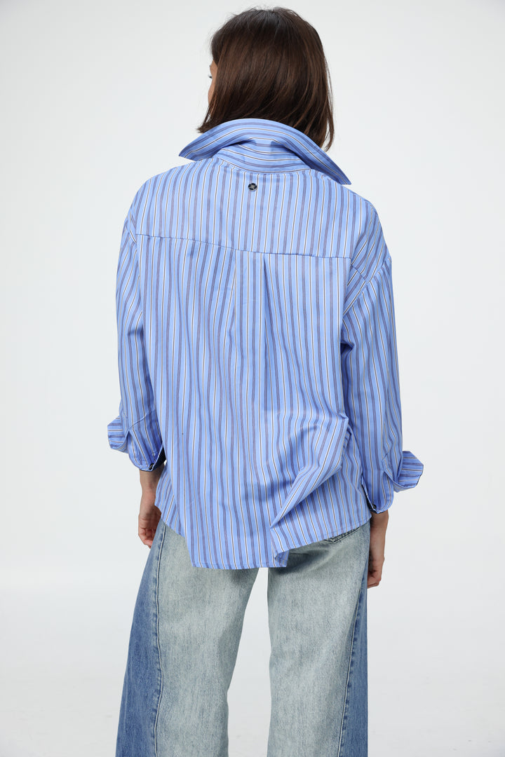 Blue Striped Buttoned Shirt