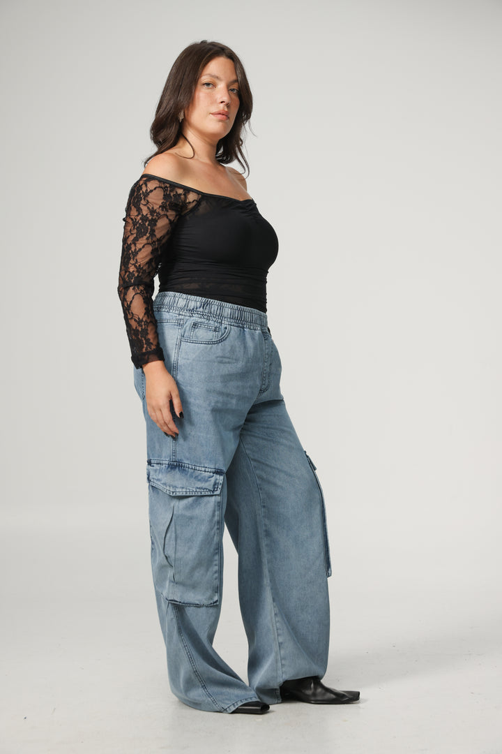 ID Black Off Shoulder Top
