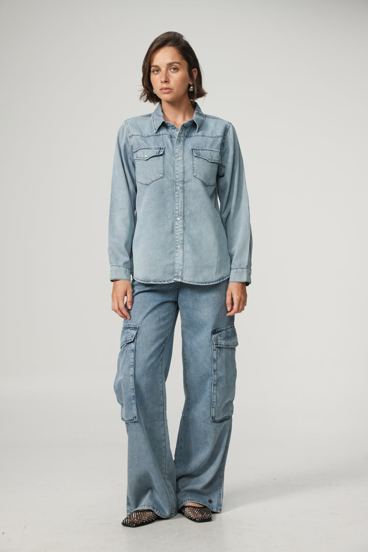Soft Blue Denim Shirt