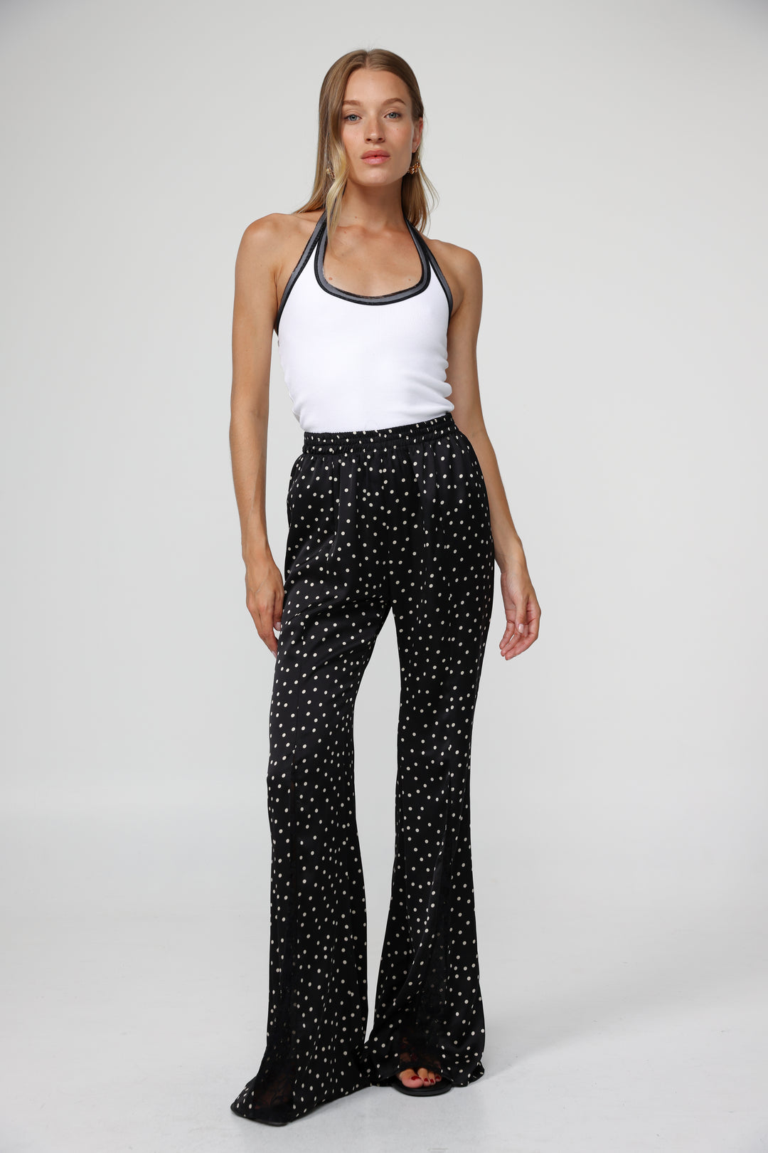 Lace Dots Wide Leg Bottoms