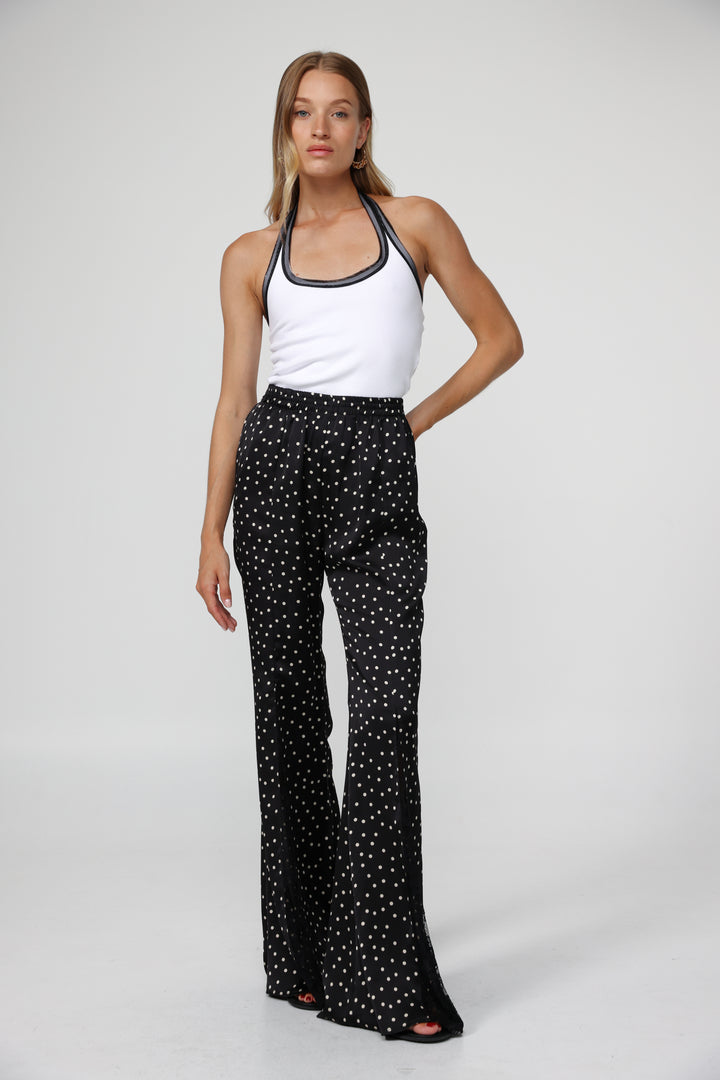 Lace Dots Wide Leg Bottoms