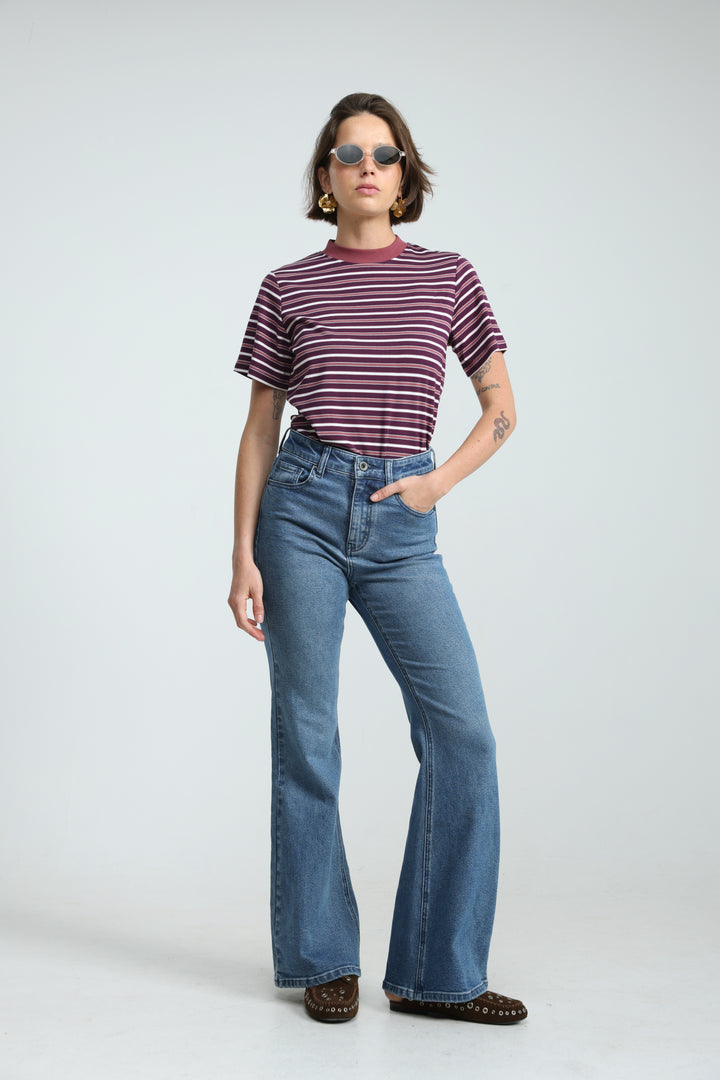 Rebasically Striped Purple T-Shirt
