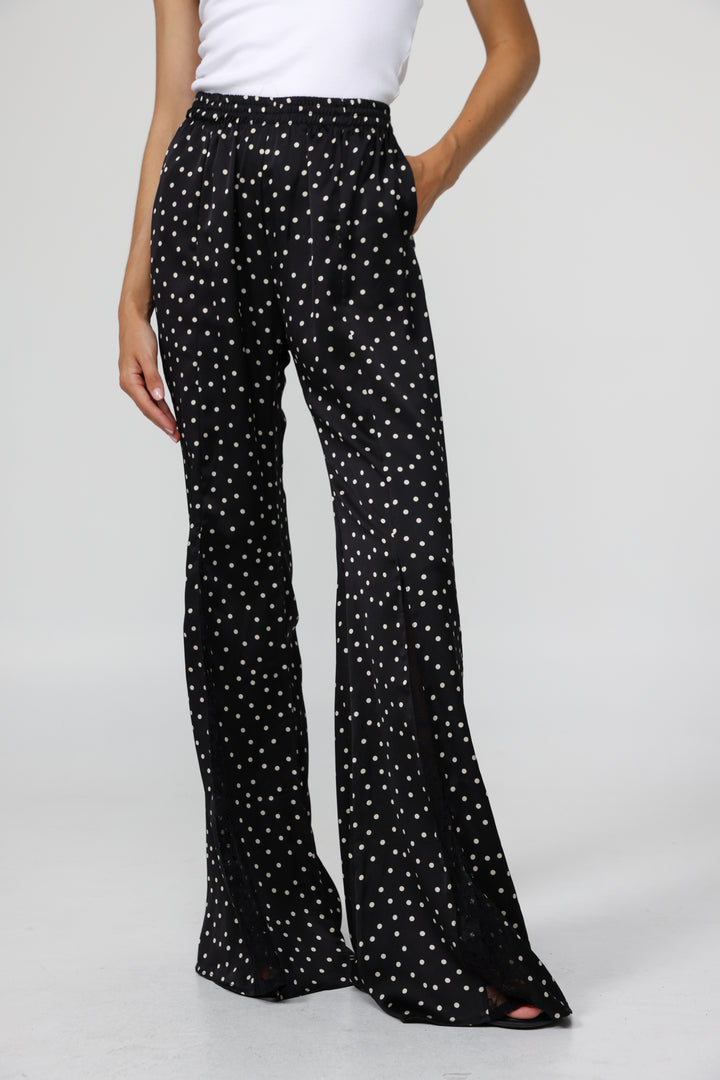 Lace Dots Wide Leg Bottoms