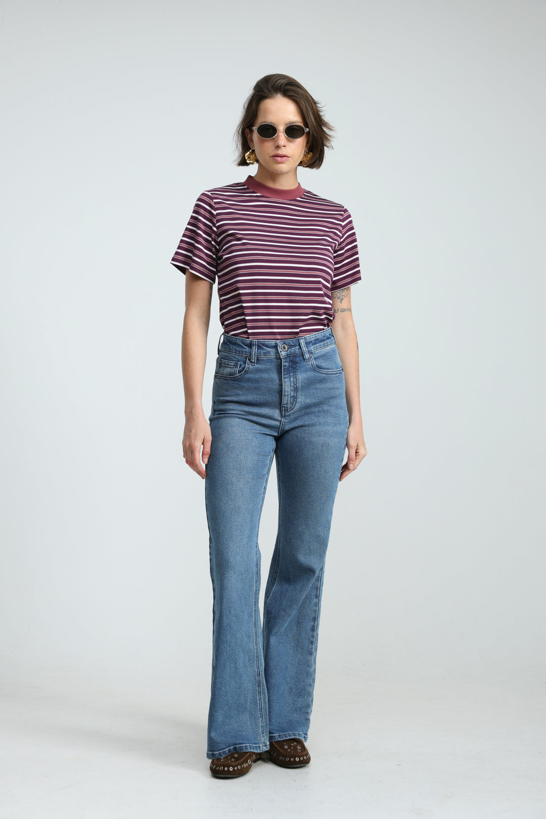 Rebasically Striped Purple T-Shirt