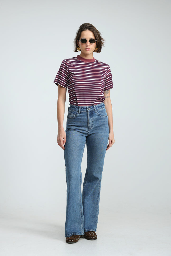 Rebasically Striped Purple T-Shirt