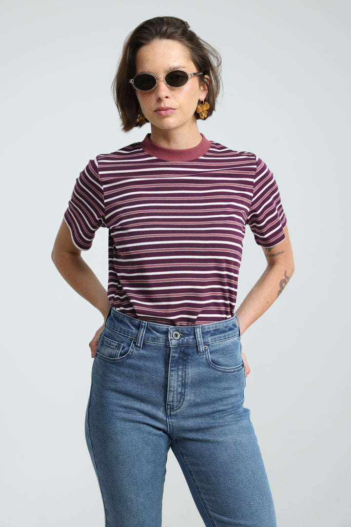 Rebasically Striped Purple T-Shirt