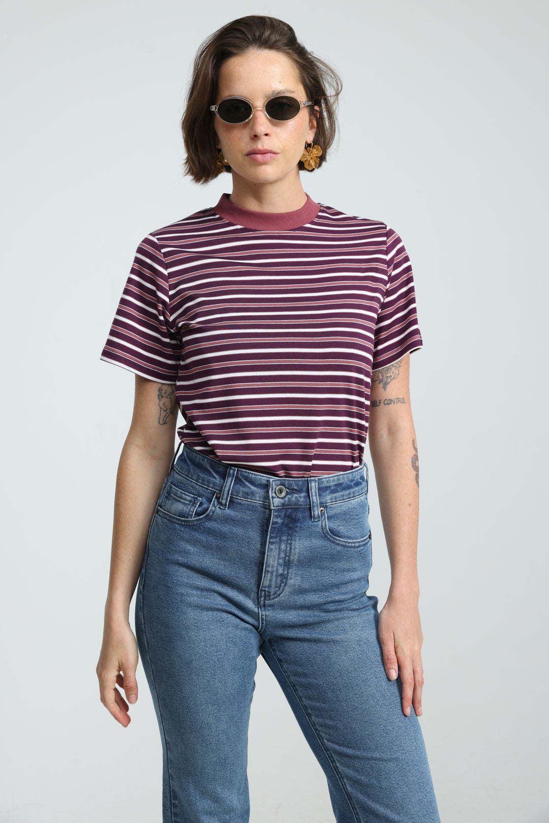 Rebasically Striped Purple T-Shirt