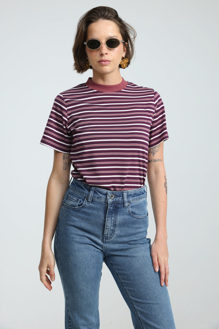 Rebasically Striped Purple T-Shirt