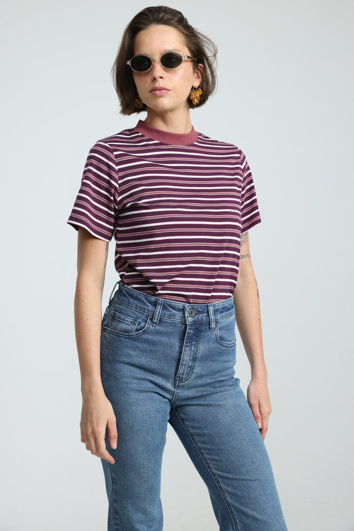Rebasically Striped Purple T-Shirt