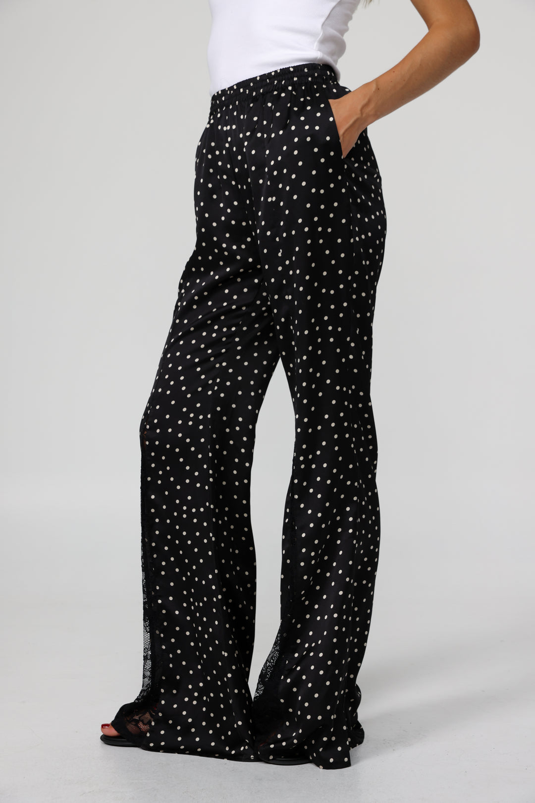 Lace Dots Wide Leg Bottoms
