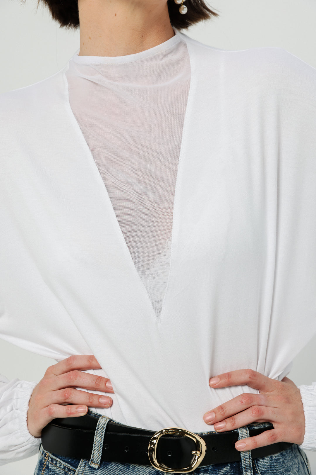 Field White Mesh Shirt
