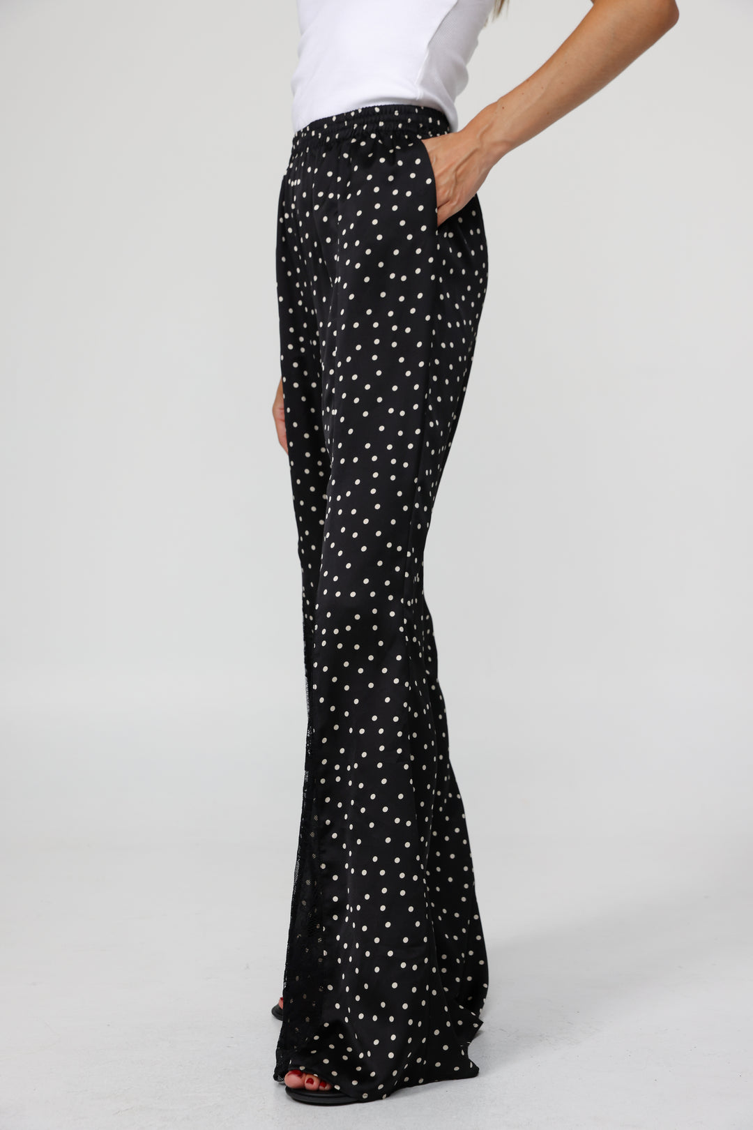 Lace Dots Wide Leg Bottoms