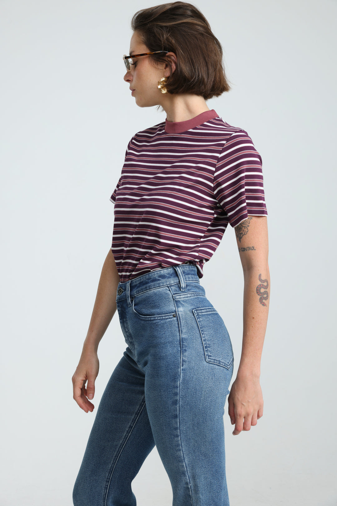 Rebasically Striped Purple T-Shirt
