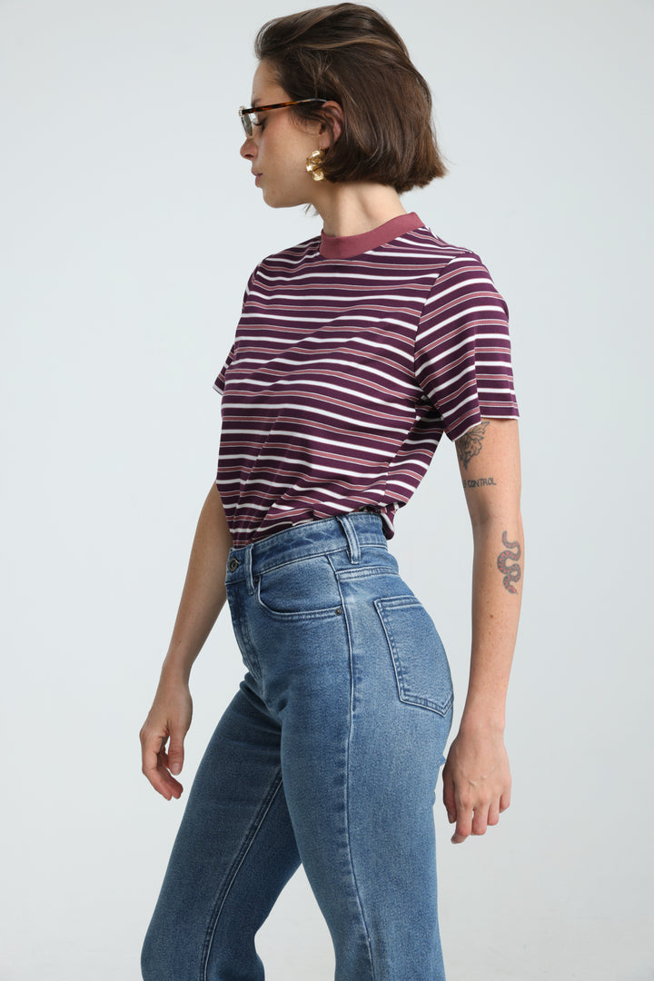 Rebasically Striped Purple T-Shirt