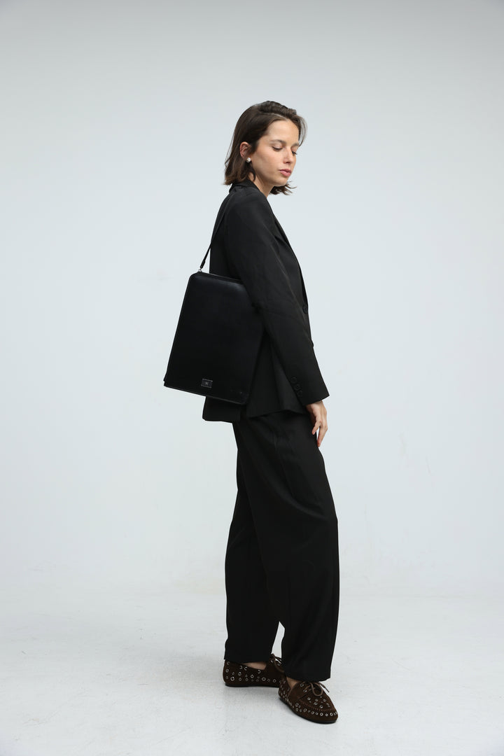 Black Leather Laptop Bag
