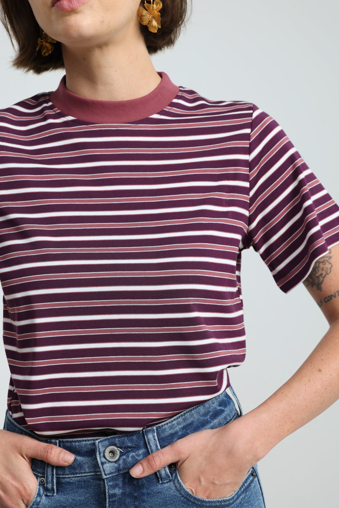 Rebasically Striped Purple T-Shirt