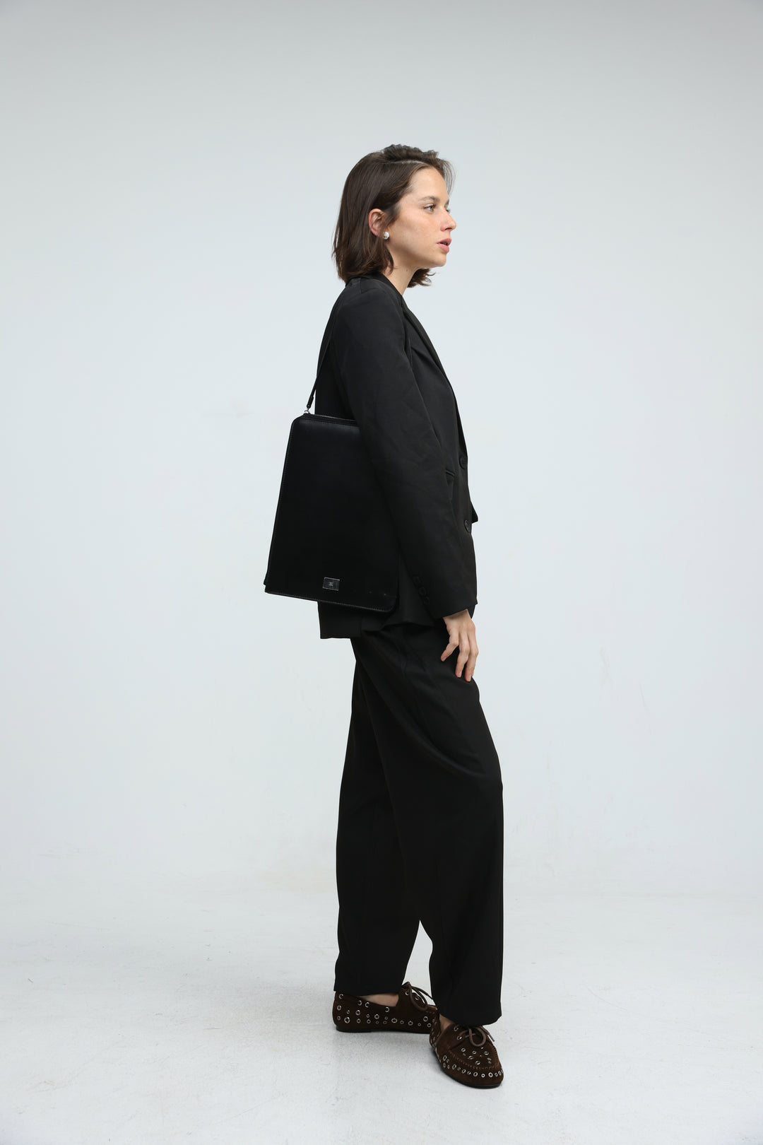 Black Leather Laptop Bag
