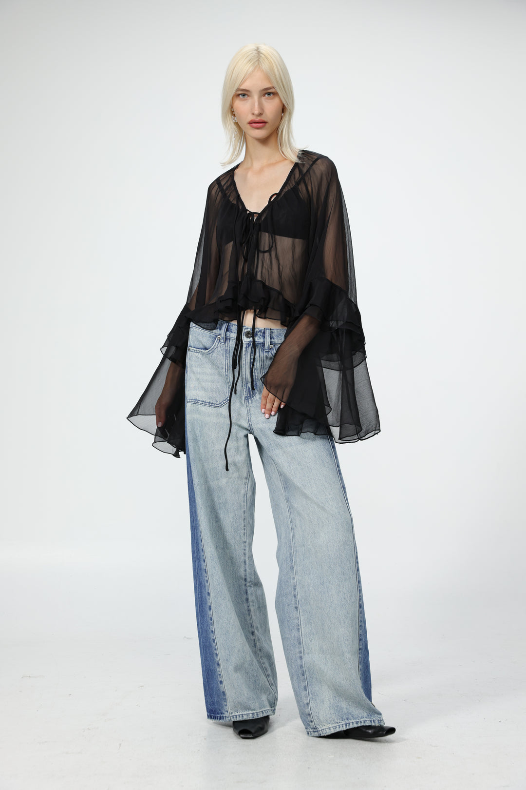 Sheer Black Boho Blouse