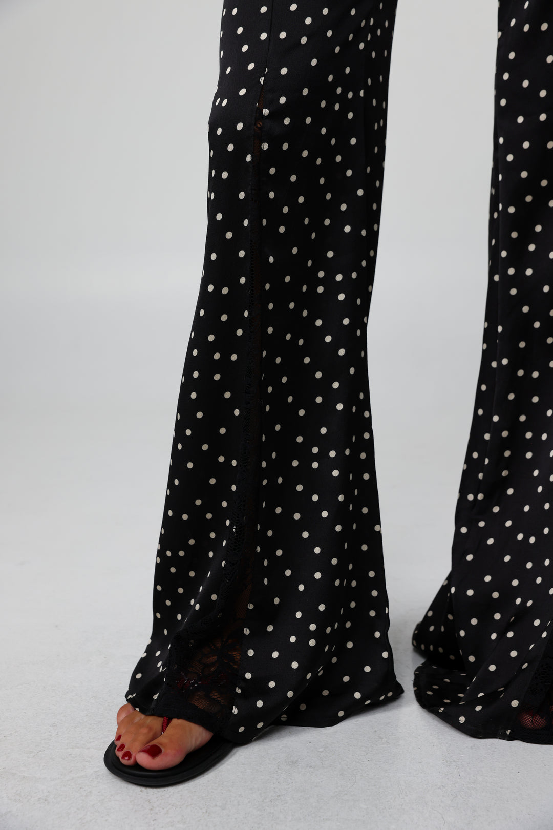 Lace Dots Wide Leg Bottoms