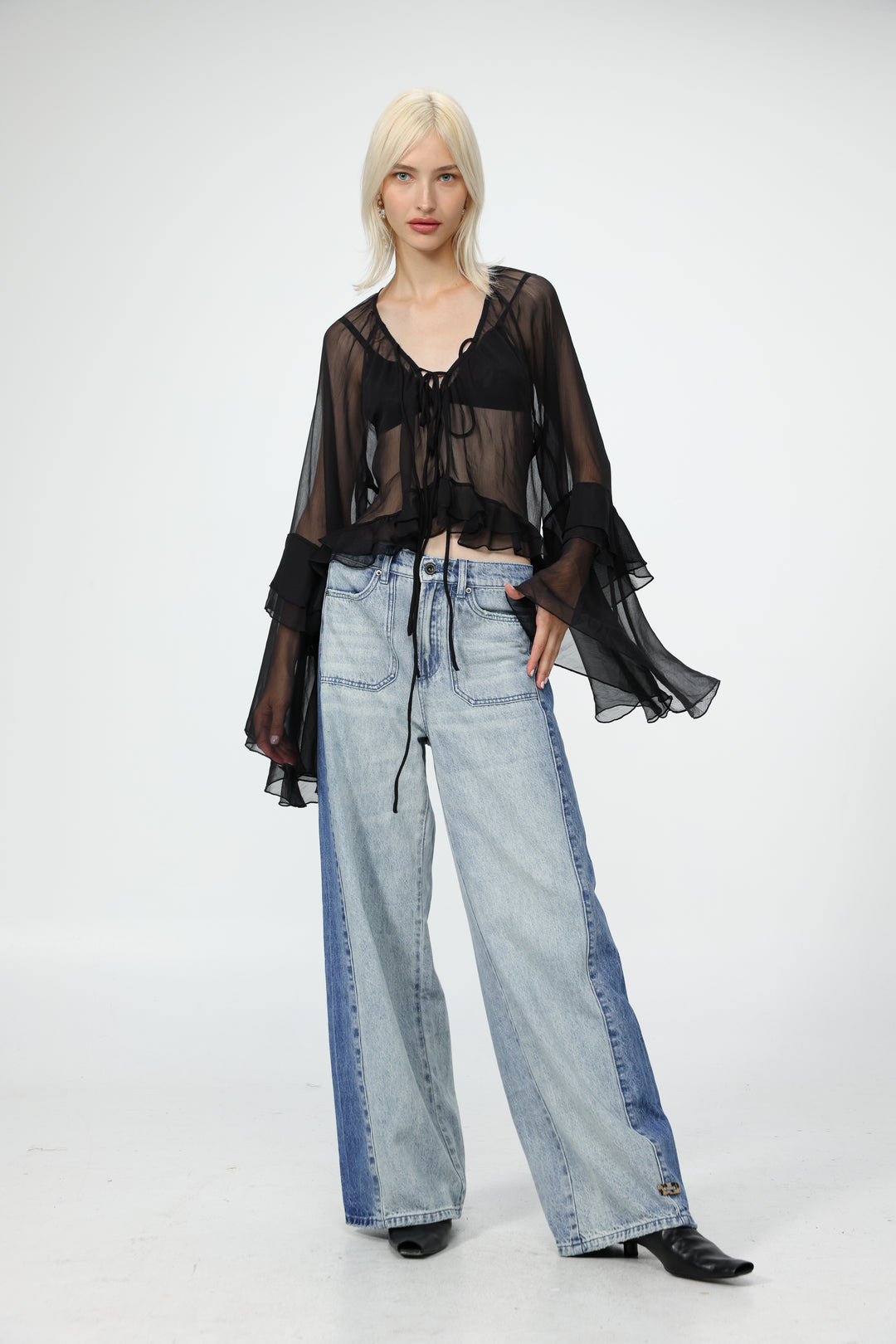 Sheer Black Boho Blouse