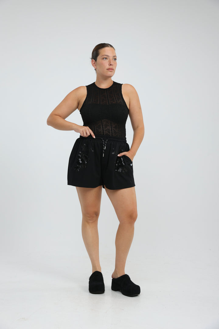 Behave Black Shorts